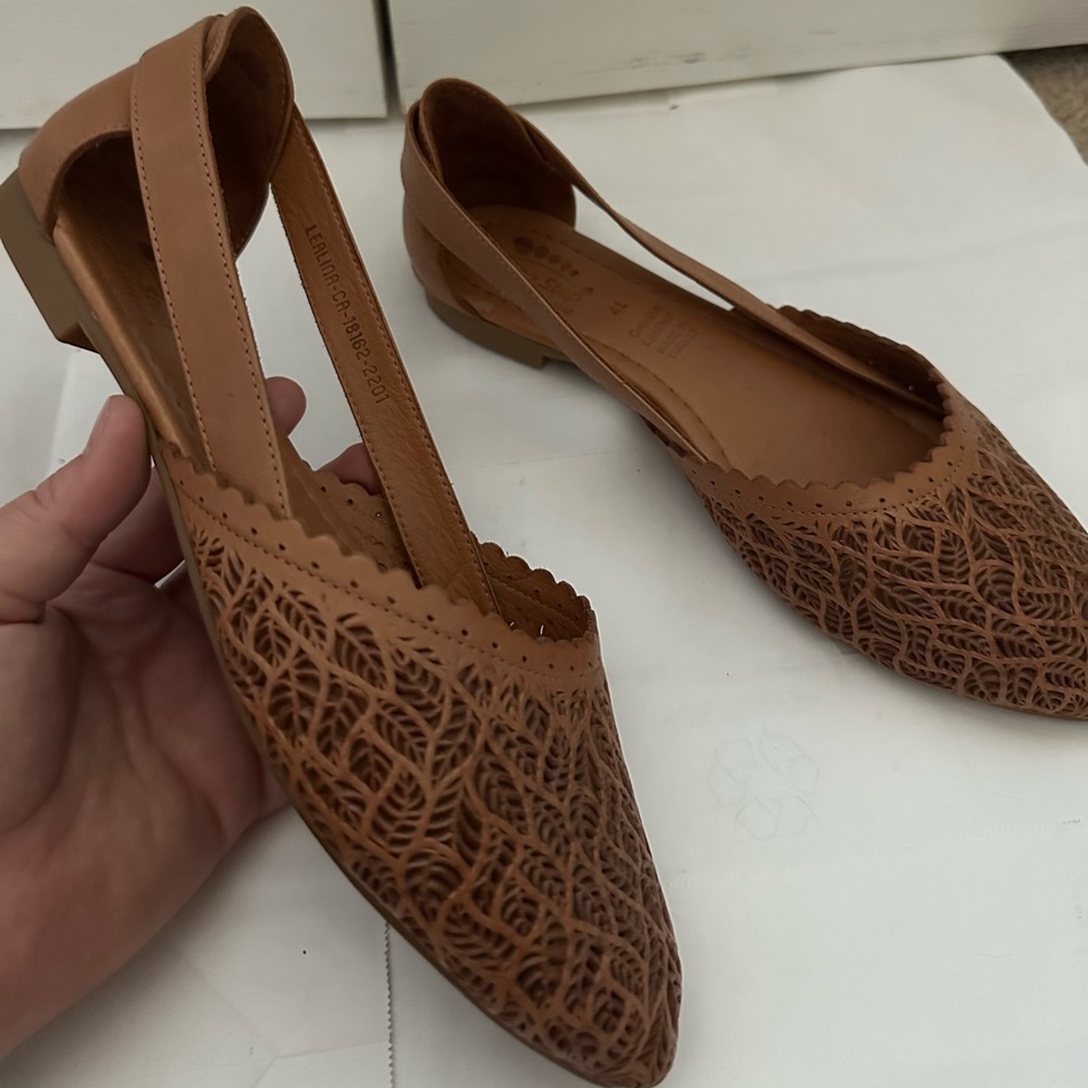 Nordstrom Spring Step Genuine Leather Open Shoe